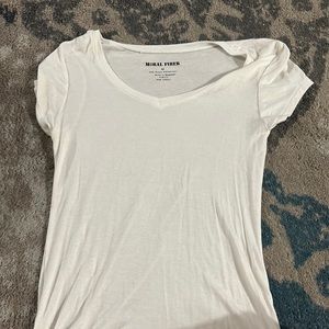 Moral fiber, white women’s V-neck T-shirt NEVER WORN